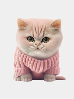 Pink Sweater Cat Dress