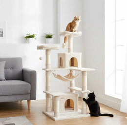 Multi-Level Plush Cat Tree with Condo & Scratching Posts